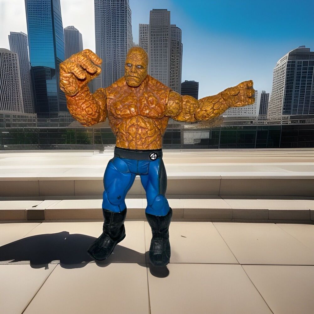 Toy Biz 2005 Marvel Fantastic 4 Four Stomp N' Clobber THE THING 7" Figure Works!